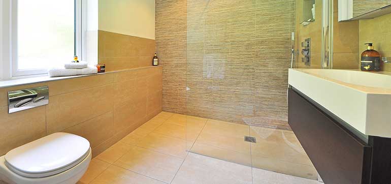 frameless shower door for smaller bathroom
