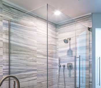 clear glass shower door