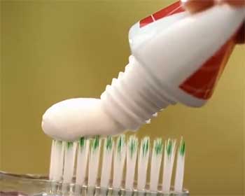 using Mentadent toothpaste