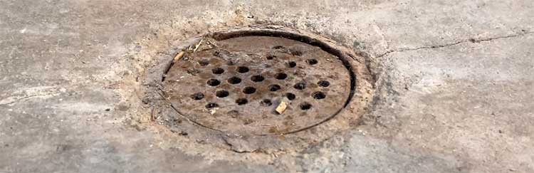 rusted floor drain