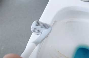 Cleaning Toilet With Golf Brush Head