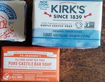 Kirk's and Dr. Bronner's Castile Soap