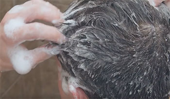 washing hair