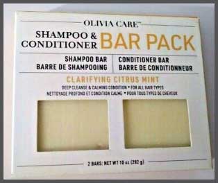 Olivia Care Shampoo & Conditioner Bar Pack Clarifying Citrus Mint