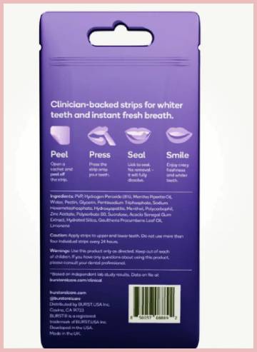 burst whitening strips